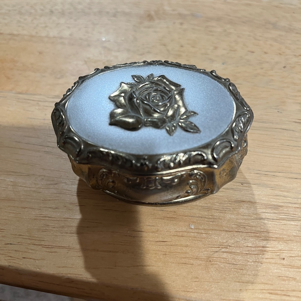 Vintage Style Gold and Silver Trinket Box